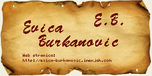 Evica Burkanović vizit kartica
